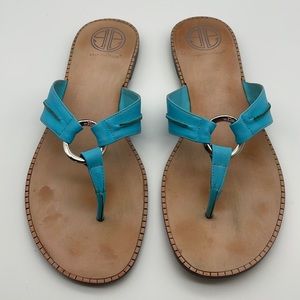 Lilly Pulitzer Leather McKim Sandals Turquoise 10M